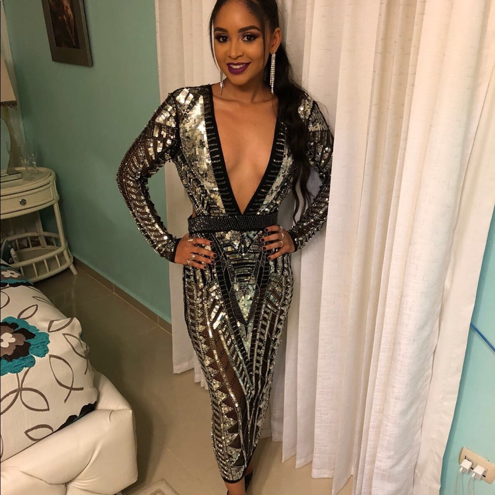 ASOS EDITION Geo Embellished Dress